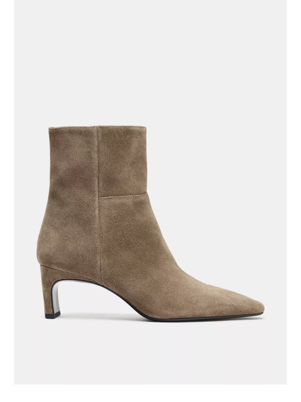 ZARA Suede Split- Leather Taupe Ankle Boots - 9 (40) NWT - Picture 5 of 14